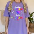 Goodbye 5th Grade Graduation Class Of 2023 Hello 6th Grade Women's Comfort Colors T-Shirt Violet