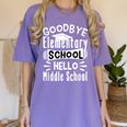 Goodbye Elementary School Graduation Hello Middle School Women's Comfort Colors T-Shirt Violet