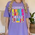 Goodbye Kinder Garten Hello 1st Grade Graduation 2024 Women's Comfort Colors T-Shirt Violet