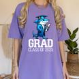 Grad Class Of 2025 Boys Shark Graduation Graduated Women's Comfort Colors T-Shirt Violet
