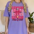 Graduate 2025 For Senior 2025 Graduation Coquette Pink Bow Women's Comfort Colors T-Shirt Violet