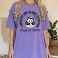 I Graduated Can I Go Back To Bed Now 2024 Graduation Panda Women's Comfort Colors T-Shirt Violet