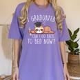 I Graduated Can I Go Back To Bed Now Shirts Graduation Women's Comfort Colors T-Shirt Violet