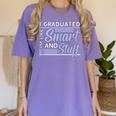 I Graduated Im Like Smart And Stuff Graduation Women's Comfort Colors T-Shirt Violet