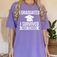 I Graduated I Survived High School Graduation Women's Comfort Colors T-Shirt Violet