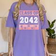Graduating Class Of 2042 First Day Of School 2042 Graduation Women's Comfort Colors T-Shirt Violet