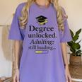 Graduation 2025 Degree Unlocked Adulting Still Loading Women's Comfort Colors T-Shirt Violet