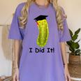 Graduation Cap Wearing Big Dill Pickle I Did It Graduate Fun Women's Comfort Colors T-Shirt Violet