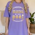 Graduation Proud Grandma Of Two 2021 Graduates High School Women's Comfort Colors T-Shirt Violet
