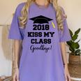 Graduation T Shirt Kiss My Class 2018 Goodbye Women's Comfort Colors T-Shirt Violet