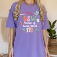 Groovy DSW Doctor Of Social Work Graduation DSW Graduate Women's Comfort Colors T-Shirt Violet