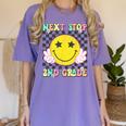Groovy Next Stop 2nd Grade 1st Grade Graduation 2025 Women's Comfort Colors T-Shirt Violet
