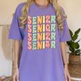 Groovy Senior Graduation Cute Groovy Senior Class Of 2024 Women's Comfort Colors T-Shirt Violet