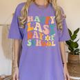 Happy Last Day Of School Groovy Teacher Student Graduation Women's Comfort Colors T-Shirt Violet