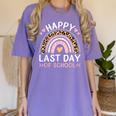 HAPPY LAST OF DAY SCHOOL Rainbow Teacher Student Graduation Men Women Girls Kids Women's Comfort Colors T-Shirt Violet