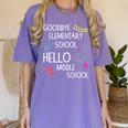 Hello Middle School Graduation Elementary School T-Shirt Women's Comfort Colors T-Shirt Violet