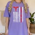Hospice Aide American Flag Nurses Graduation Medical Women's Comfort Colors T-Shirt Violet