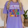 Kids Kindergarten Graduation Class Of 2021 Shirt I Just Graduated Women's Comfort Colors T-Shirt Violet