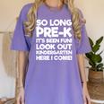 Kids Last Day Pre-K Kindergarten Here I Come Graduation Women's Comfort Colors T-Shirt Violet