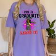 Kids Pre K Graduation Flossing Girl Nailed It Graduate Girls Women's Comfort Colors T-Shirt Violet