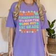 Kids So Long Kindergarten 1st Grade Here I Come Graduation Groovy Women's Comfort Colors T-Shirt Violet