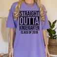 Kids Straight Outta Kindergarten Class Of 2019 Graduation Women's Comfort Colors T-Shirt Violet