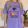 Kindergarten Graduation Class 2024 1st Grade Here I Come Women's Comfort Colors T-Shirt Violet