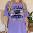 Kindergarten Graduation Shirt I Survived Kindergarten Women's Comfort Colors T-Shirt Violet