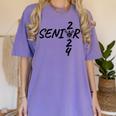 Lacrosse Senior 2024 Sticks And Ball Graduation Women's Comfort Colors T-Shirt Violet