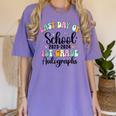 Last Day Autographs 1st Grade Graduation Boys Girls Groovy Women's Comfort Colors T-Shirt Violet