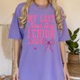 My Last First Day Senior 2026 Coquette Pink Bow Graduation Women's Comfort Colors T-Shirt Violet