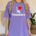 I Love My PreSchool Students Teachers Educators Graduation Women's Comfort Colors T-Shirt Violet