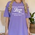 Love Social Worker Shirt Graduation MSW Tee Women's Comfort Colors T-Shirt Violet