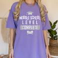 Middle School Graduation Tee Video Gaming Graduate Shirts Women's Comfort Colors T-Shirt Violet
