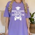 Middle School Level Complete Gamer Graduation Day 2024 Women's Comfort Colors T-Shirt Violet