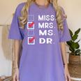 Miss Mrs Ms Dr Check Doctoral Student Bye PhD Graduation Women's Comfort Colors T-Shirt Violet