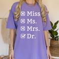 Miss Mrs Ms Dr Doctorate Doctor Graduation Women's Comfort Colors T-Shirt Violet