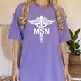 MSN Letters On Caduceus Medical Emblem MSN Nurse Graduation Women's Comfort Colors T-Shirt Violet