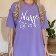 Nurse Est 2018 Shirt Nursing School Graduation Him Her Women's Comfort Colors T-Shirt Violet