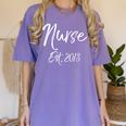 Nurse Established 2018 Shirt Cute New Nurse Graduation Tee Women's Comfort Colors T-Shirt Violet
