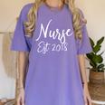 Nurse Established 2018 Shirt Nursing School Graduation Women's Comfort Colors T-Shirt Violet