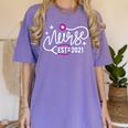 Nurse Established 2021 RN Nursing School Nurse Graduation Women's Comfort Colors T-Shirt Violet
