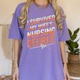 Nurse Graduation I Survived My Wife'S Nursing Degree Nurse Women's Comfort Colors T-Shirt Violet