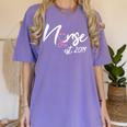 Nursing School Survivor Apparel Graduation Nurse RN EST 2019 Women's Comfort Colors T-Shirt Violet