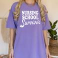 Nursing School Survivor Nurse Graduation Medical T-Shirt Women's Comfort Colors T-Shirt Violet