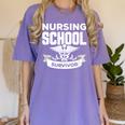 Nursing School Survivor Senior Nurse Graduation TShirt Women's Comfort Colors T-Shirt Violet