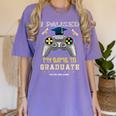 I Paused My Game To Graduate Class Of 2023 Gamer Graduation Women's Comfort Colors T-Shirt Violet