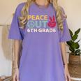 Peace Out 6th Grade Graduation Last Day Of School Women's Comfort Colors T-Shirt Violet