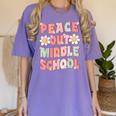 Peace Out Middle School Graduation Groovy Last Day Of School Women's Comfort Colors T-Shirt Violet