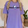 Peanuts Graduation Peace Out Snoopy Woodstock Women's Comfort Colors T-Shirt Violet